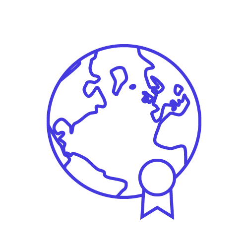 A graphic of the globe with an award.